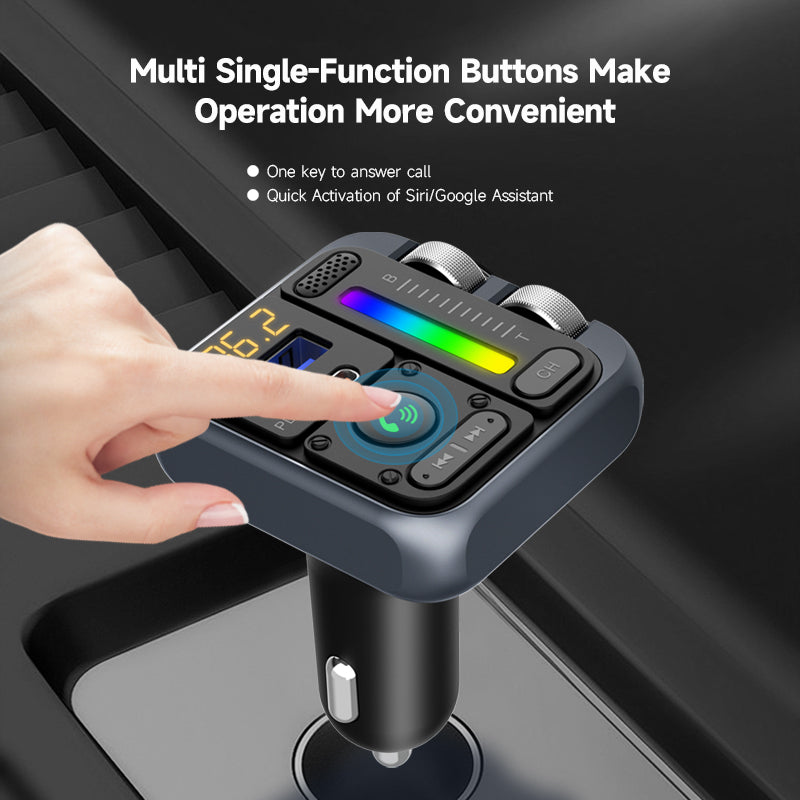 MT04 Car Bluetooth Adapter FM Transmitter HiFi Music MP3 Player Type-C + USB Car Charger MT04 Car Bluetooth Adapter FM Transmitter HiFi Music MP3 Player Type-C + USB Car Charger